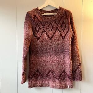 Woolrich roundtrip fair isle sweater wool blend pink magenta fall winter